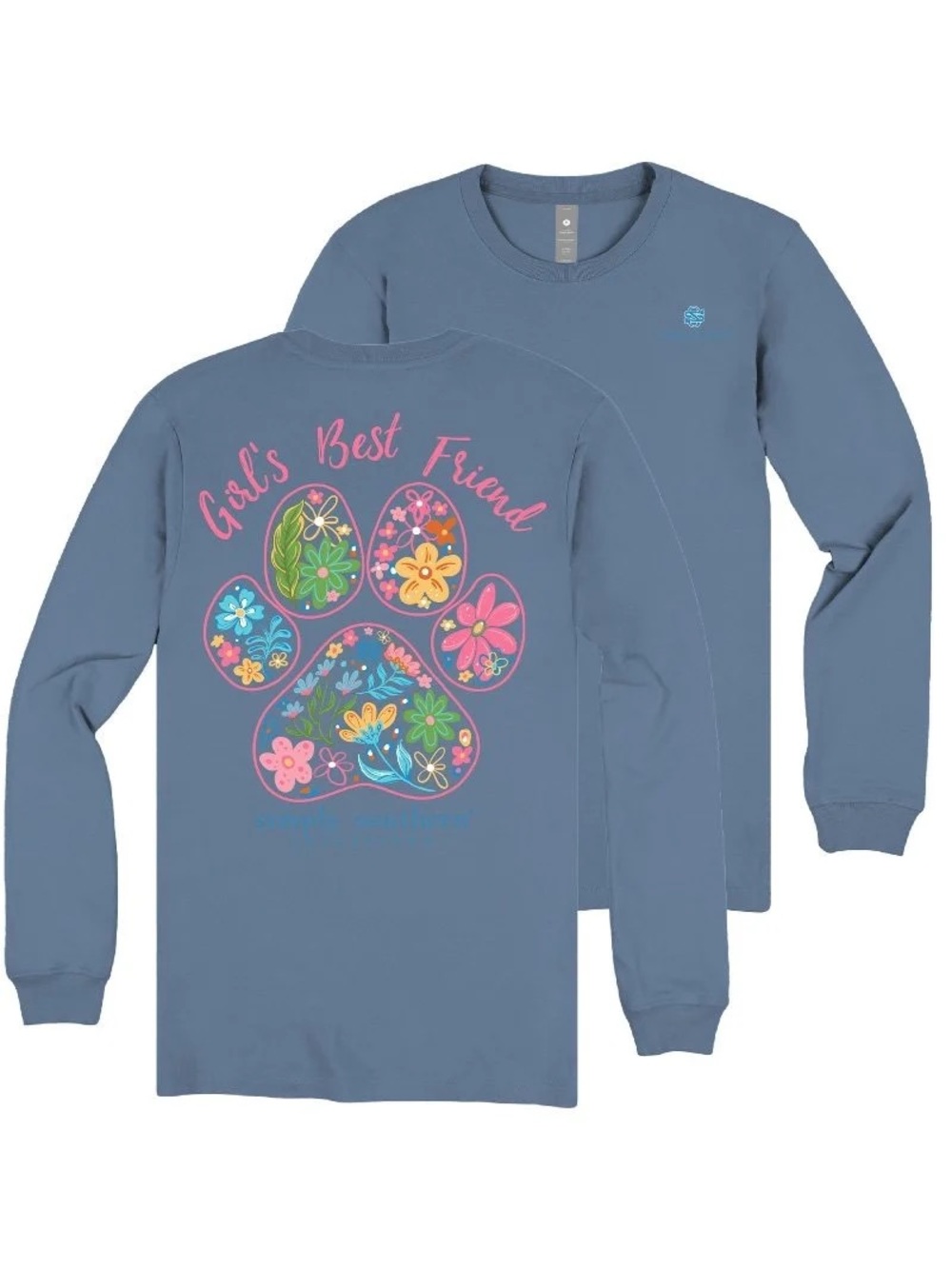 Simply Southern Paw Print T-Shirt Girl’s Best Friend Tee Women’s Large Fall NEW